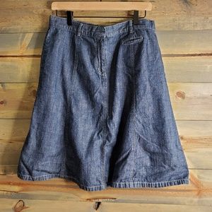 L.L. Bean womens jean chambray skirt